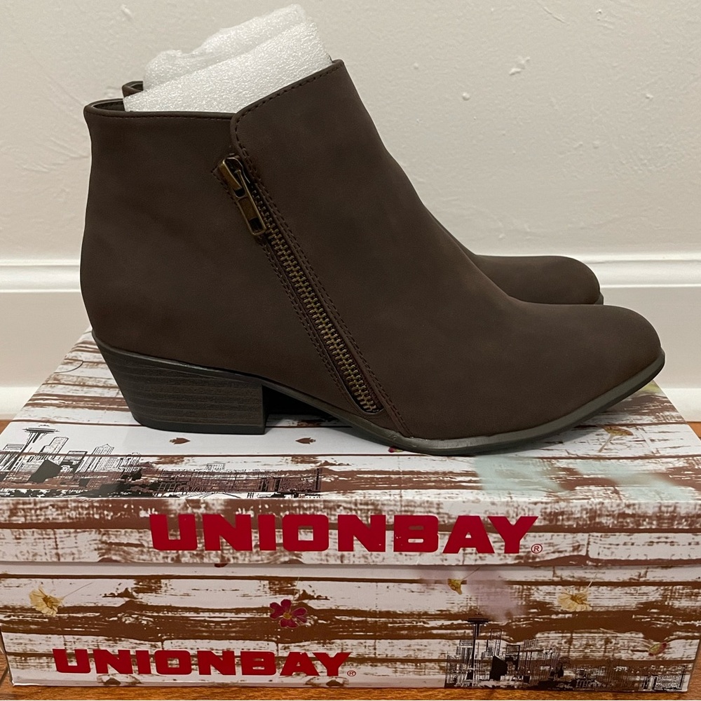 New Women’s Union Bay Trista 2 Brown Ankle Boots